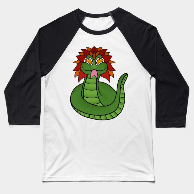 Quetzalcoatl Baseball T-Shirt by Runyadulin